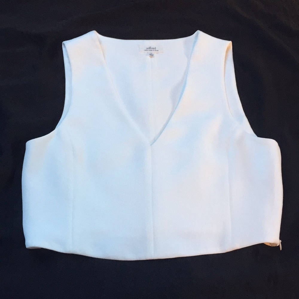 Wilfred for Aritzia white crop top